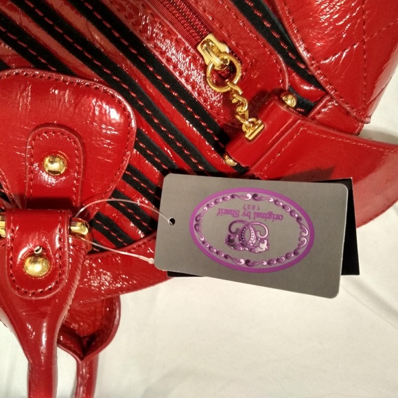 Red and Black leather Sharif Handbag with tags - Picture 3 of 7
